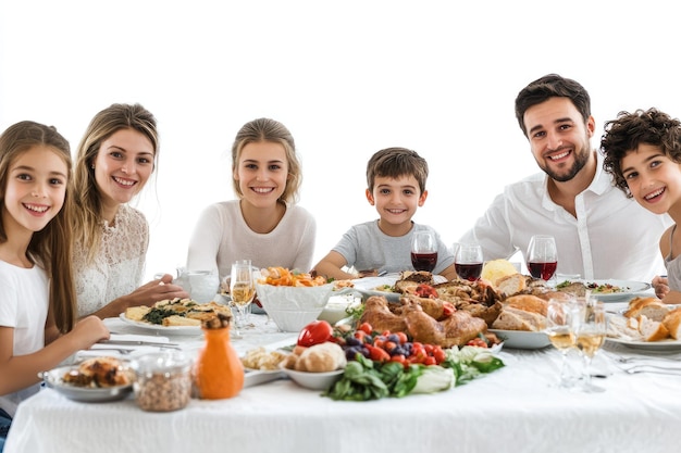 Szczęśliwa rodzina przy stole